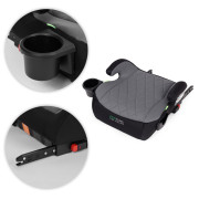 Detský podsedák do auta ISOFIX i-Size s držiakom na nápoje, pre výšku 125–150 cm šedý