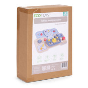 Montessori manipulačná doska pre deti - drevený panel s volantom a prepínačmi