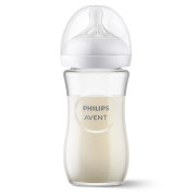 Fľaša Natural Philips Avent Response sklenená 240 ml, 1 m+