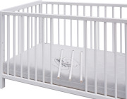 Detská postieľka Scarlett K/B s vyberacími priečkami borovice - biela 120 x 60 cm Scarlett