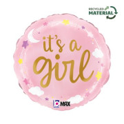 Kruh - Je to dievčatko 18"/46 cm fóliový balónik nafukovací