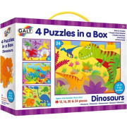 4 Puzzle v krabici - Dinosaury