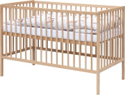 Detská postieľka s kompletnou výbavou prírodná 120 x 60 cm Zajačik šedý Scarlett