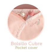 Skladací kočík pre bábiky s taškou a doplnkami Tulipe 81 cm DeCuevas