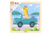 Drevené puzzle 9 dielikov Viga - auto