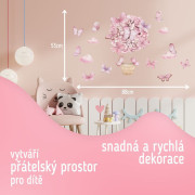 Nástenné samolepky do detskej izby, Pink Butterflies Sipo