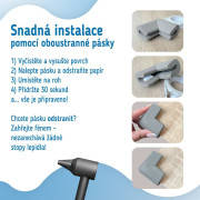 Ochrana rohov a hrán skleneného nábytku šedá penová, súprava 4 ks Sipo