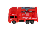 Hasičské auto plast na spätné natiahnutie 4 druhy, 11 cm