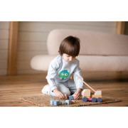 Autožeriav s magnetom - drevená skladačka 14 dielov Cubika