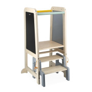 Drevená učiaca veža 3v1 so schodíkmi a tabuľou Janod