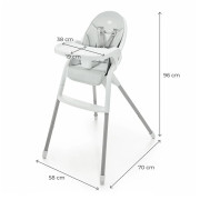 Jedálenská stolička Dinnly 2 v 1 Grey Kinderkraft