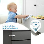 Bezpečnostné zámky viacúčelové pre skrinky a zásuvky nastaviteľné súprava 6 ks Sipo