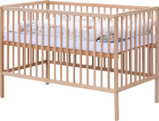 Detská postieľka prírodná s kompletnou výbavou 120 x 60 cm Subra Scarlett