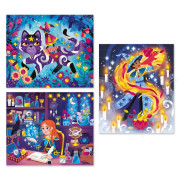 Kreatívna sada Atelier Mini Trblietavé obrázky Magická škola Janod