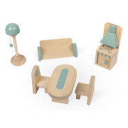 Drevený domček pre bábiky s rodinou a nábytkom Janod