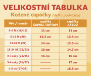 Kožené capáčky AFELO 0-6 m (18-19) 11cm