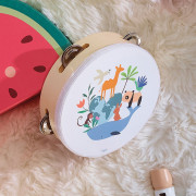 Drevená tamburína Zvieratá sveta Sarah Betz Vilac