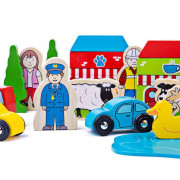 Veľká sada príslušenstva drevenej vláčikodráhy Bigjigs Rail