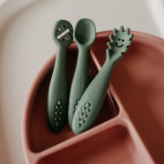 Set 3 ks silikónových tréningových lyžičiek Take&Match 6 m+ Petite & Mars