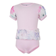 Body šaty tenké s krátkym rukávom Outlast® ružové baby/kytky Little Angel