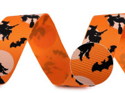 Rypsová stuha Halloween šírka 25 mm oranžová tekvica