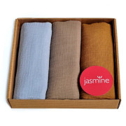 Mušelínové plienky darčekové balenie Box Lux 2 60x80 cm 3 ks Jasmine