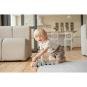 Dúhový vláčik s dvoma vagónmi - drevená skladačka 15 dielov Cubika