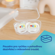 Cumlík svietiaci silikónový symetrický Love Mum & Dad 6 - 18 m, 2 ks Canpol babies