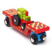 Vagón s traktorom + 2 koľaje Bigjigs Rail