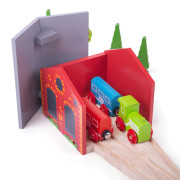 Tehlové depo pre dvoch vláčikov Bigjigs Rail