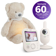 Chůvička dětská video SCD891/26+Nattou Uspáváček 4v1 Sleepy Bear Beige Philips Avent