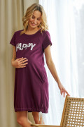 Tehotenská a dojčiaca nočná košeľa Happy mommy so zipsami Doctor Nap