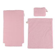 Kočík pre bábiky drevený s perinkou Pink Little Dutch