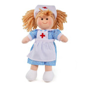 Látková bábika zdravotná sestrička Nancy 28 cm Bigjigs Toys