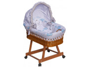 Prútený košík na bábätko s búdkou Scarlett Gusto - modrá