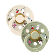 Darčekový set Moomin klip + cumlíky 6-18 m Ivory/Sage Bibs