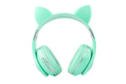 Bluetooth bezdrôtové detské slúchadlá s uškami zelená