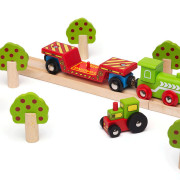 Vagón s traktorom + 2 koľaje Bigjigs Rail