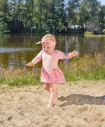 Body šaty tenké set Outlast® UPF 50+ Sv. broskyňová, motýliky