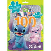 100 samolepiek s omaľovánkovými listami Lilo & Stitch