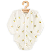 Dojčenské celorozopínacie body s dlhým rukávom z organickej bavlny Olivy New Baby
