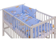 Detská postieľka s kompletnou výbavou 120 x 60 cm, mráčik modrá Scarlett