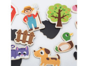 Drevené magnety 20 ks domáce zvieratká Viga