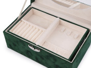 Šperkovnica 2 v 1 uzamykateľná ružová semiš