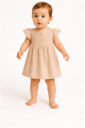 Dojčenské mušelínové šaty beige New Baby
