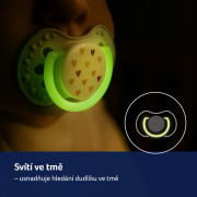 Cumlík svietiaci silikónový dynamický 2 ks Teddy Love 0 - 6 m Lovi