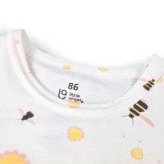 Overal tenký krátky Tlač Outlast® UPF 50+ biela čmeliaci Little Angel