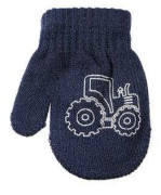 Detské palcové pletené rukavičky s traktorom 9 - 12 mesiacov