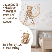 Nástenné samolepky do detskej izby Teddy bear on a ladder Sipo
