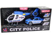 Vtrulník s policajným vozidlom